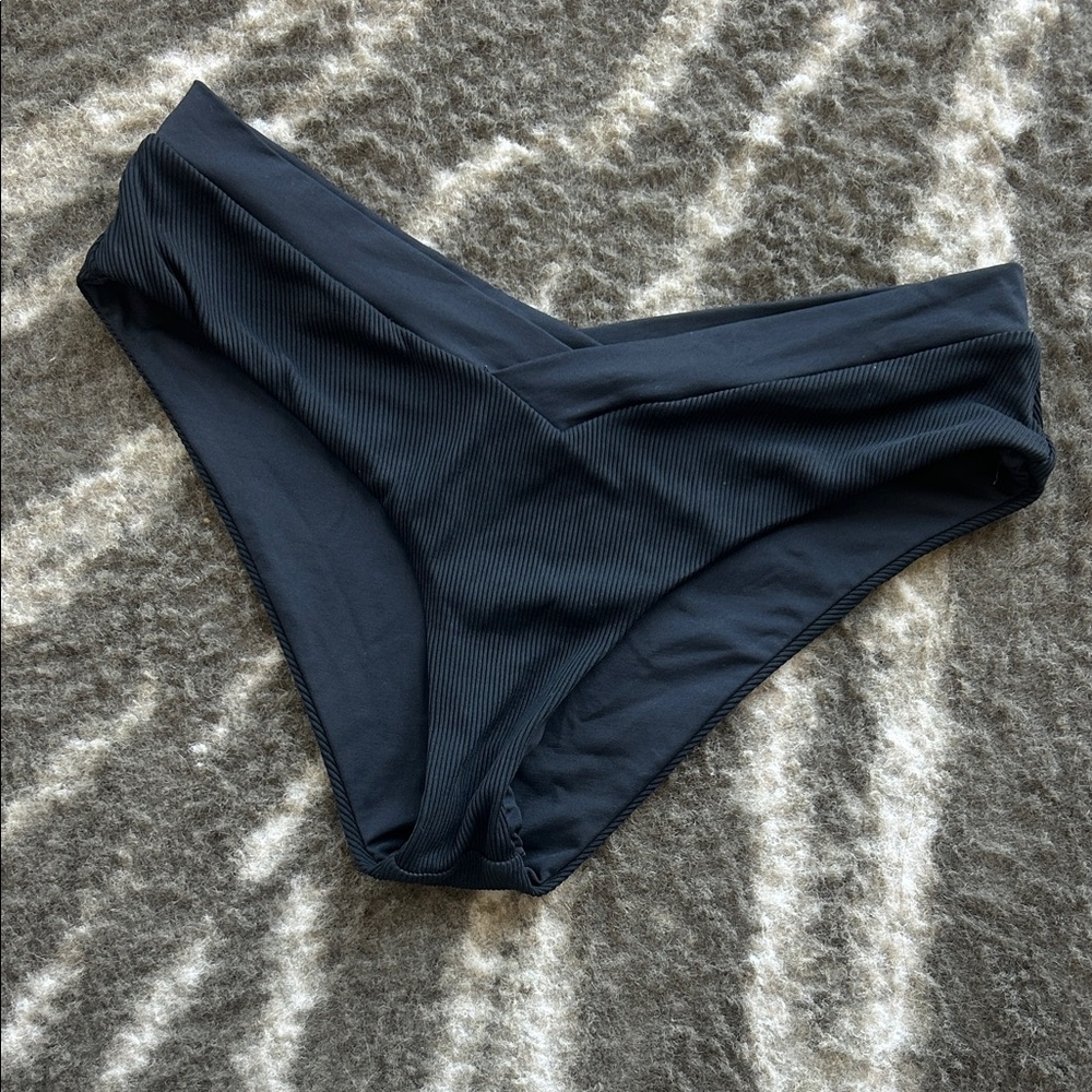 BILLABONG Black Ribbed Bikini Bottom